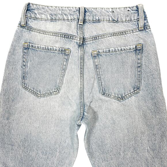 Dynamite Denim Chiara Mid-Rise Straight Jeans Sz 2 Light Wash Distressed Grunge - Picture 9 of 12